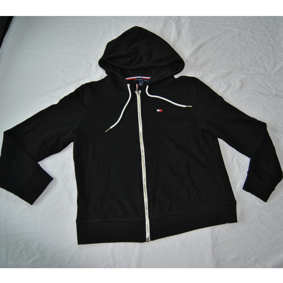 Tommy Hilfiger Medium Black Full Zip-up Lightweight Hoodie