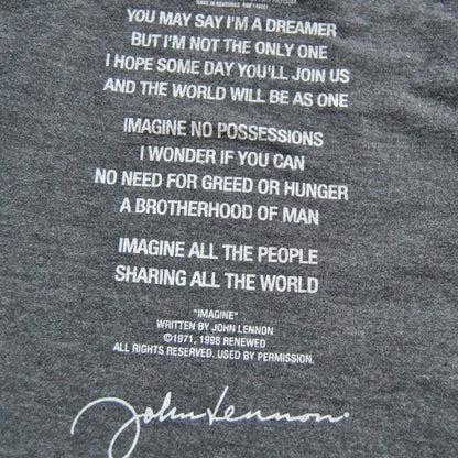 Hard Rock Café  Lyric Culture John Lennon Imagine Medium Gray Short Sleeve Shirt