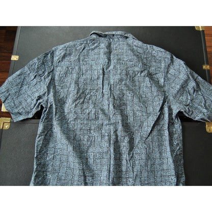 LL Bean Small Blue Short Sleeve Button Up Hawaiian Shirt