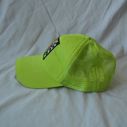 Bart Simpson Skateboarding Patch Neon Green/Yellow Snapback Trucker Hat