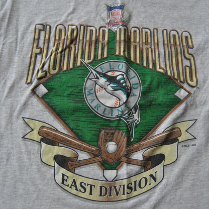 Florida Marlins East Division Large Gray Short Sleeve Shirt
