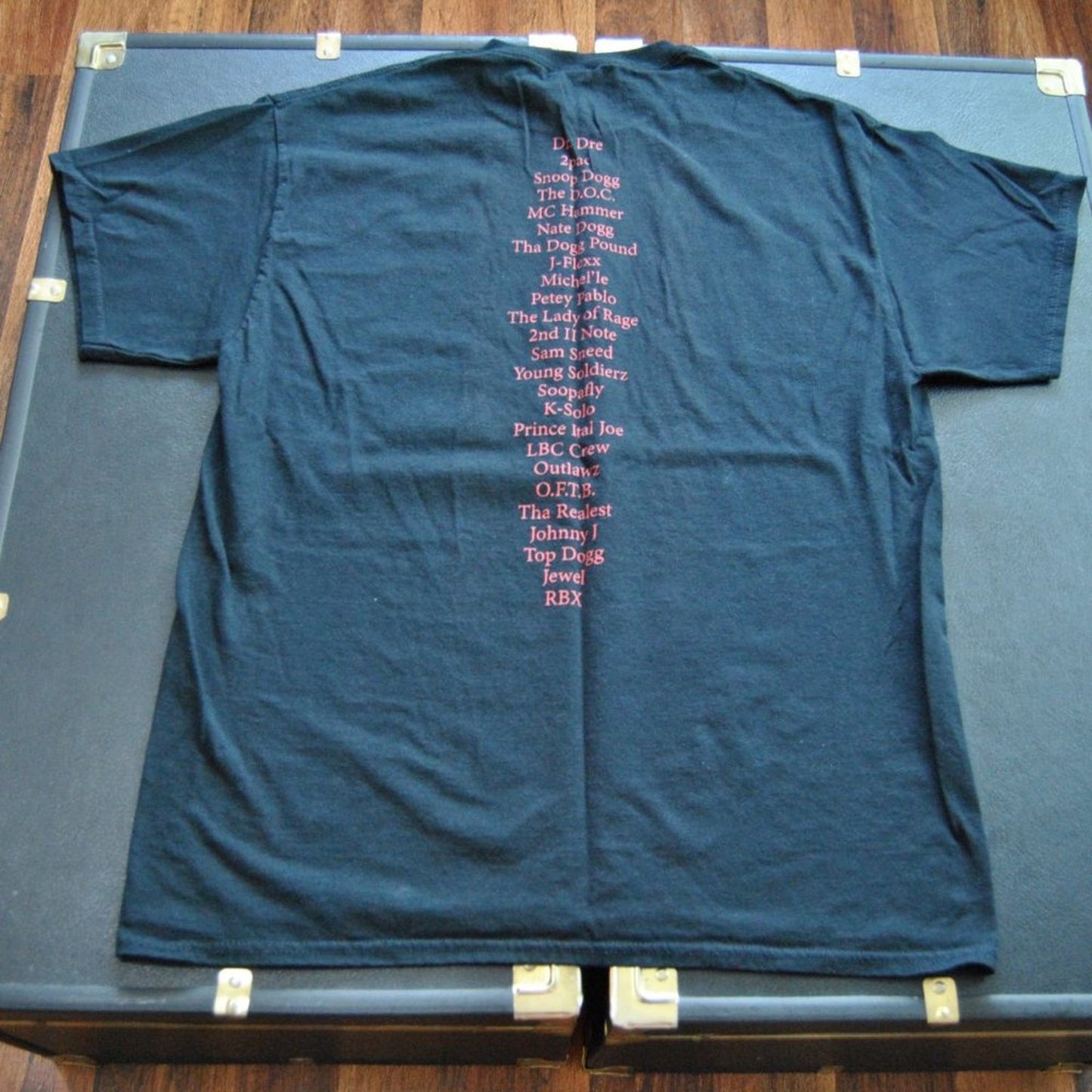 Death Row Records Large Black Red Short Sleeve Shirt