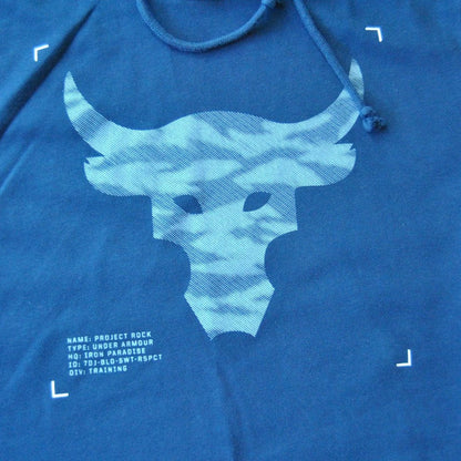 Project Rock's Brahma Bull Medium Blue Short Sleeve Hoodie