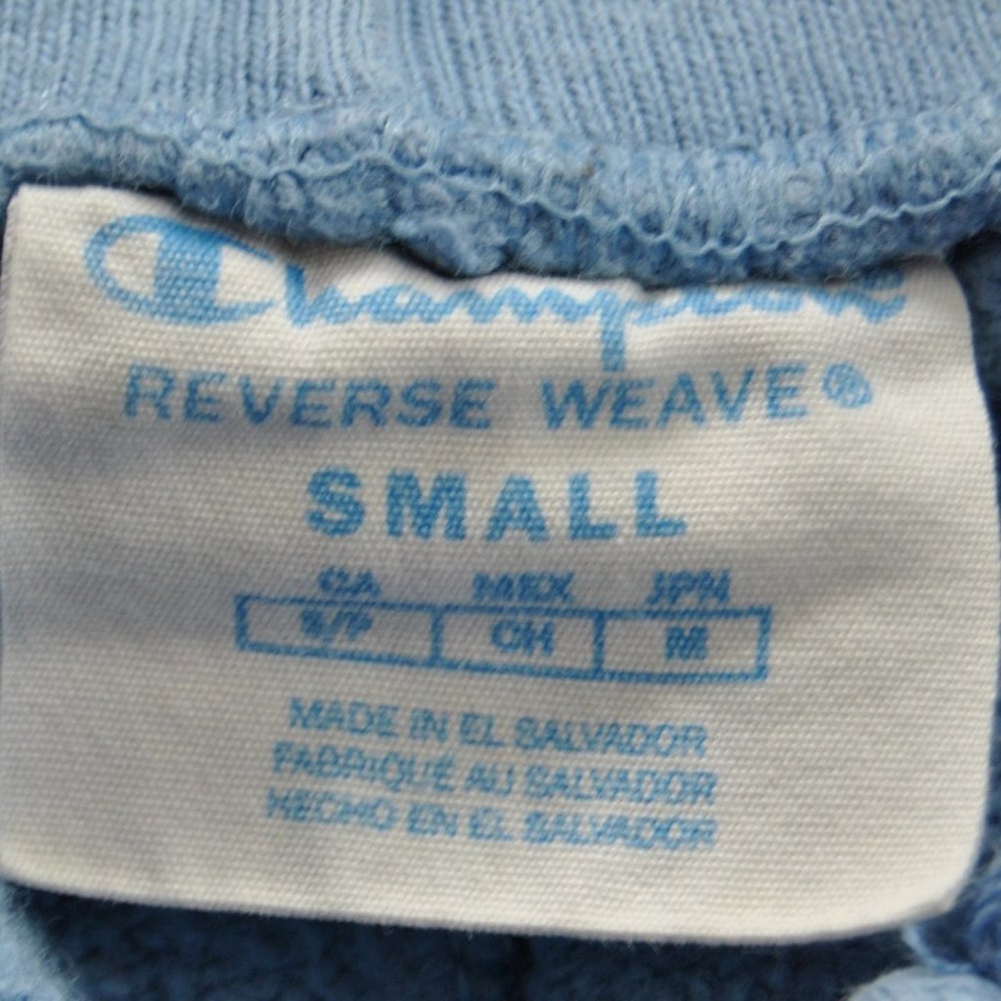 Champion Reverse Weave Small Light Blue and Pink Sweat Shorts