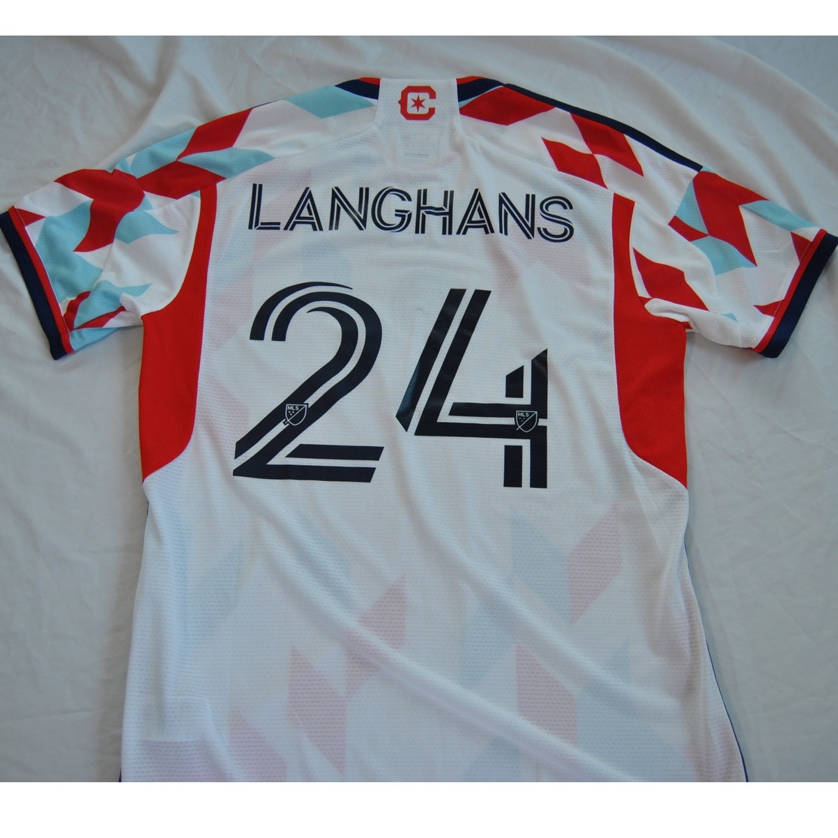 Adidas Chicago Fire Langhans #24 Soccer Jersey Large