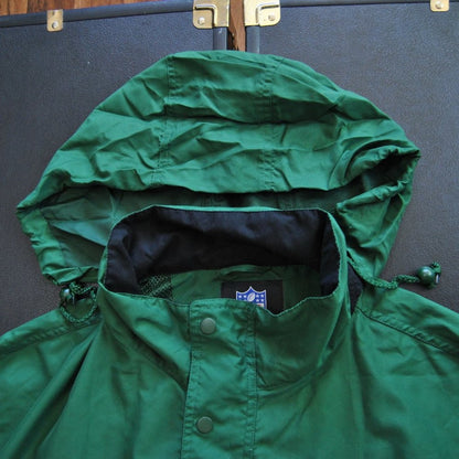 Green Bay Packers XLV NFL Large Green Windbreaker w/ Hideaway Hood