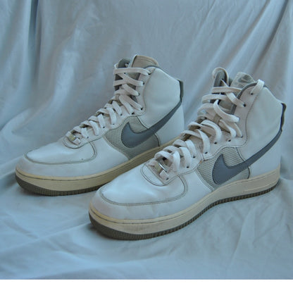 Nike Air Force 1 High Top Shoes Gray White