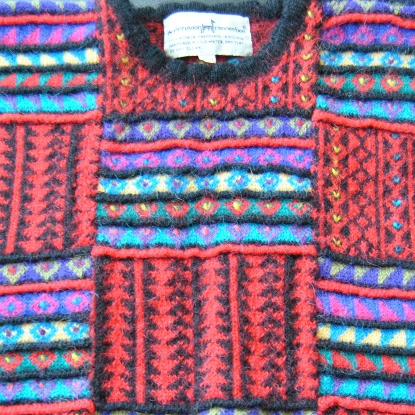 The Peruvian Connection Handmade Sweater Red Petite