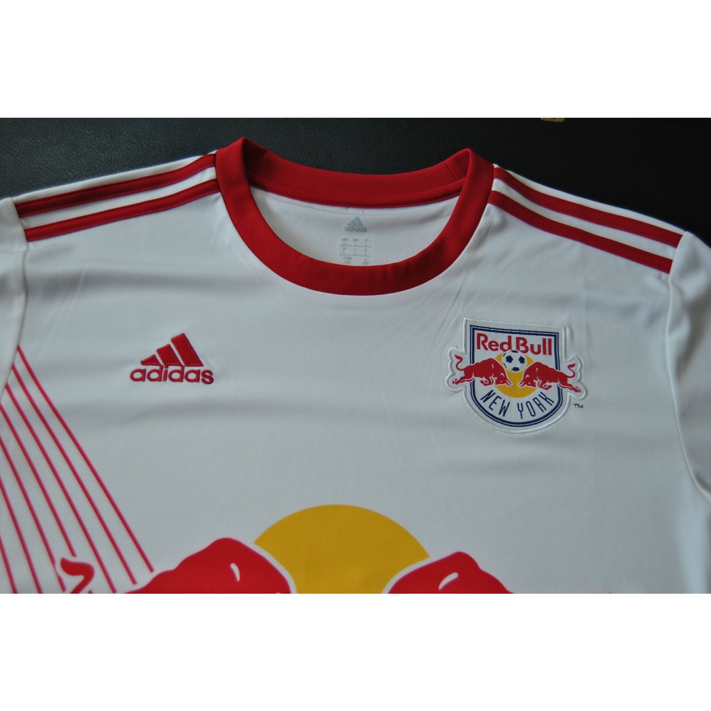 New York Red Bulls MLS Red & White Adidas Jersey Size: Large