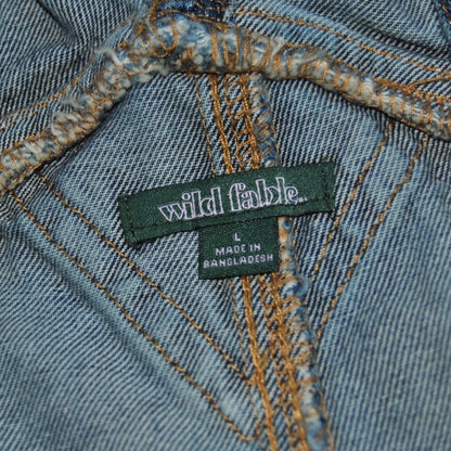 Wild Fable Blue Denim Jean Overalls Shorts Large