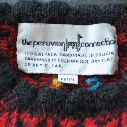 The Peruvian Connection Handmade Sweater Red Petite