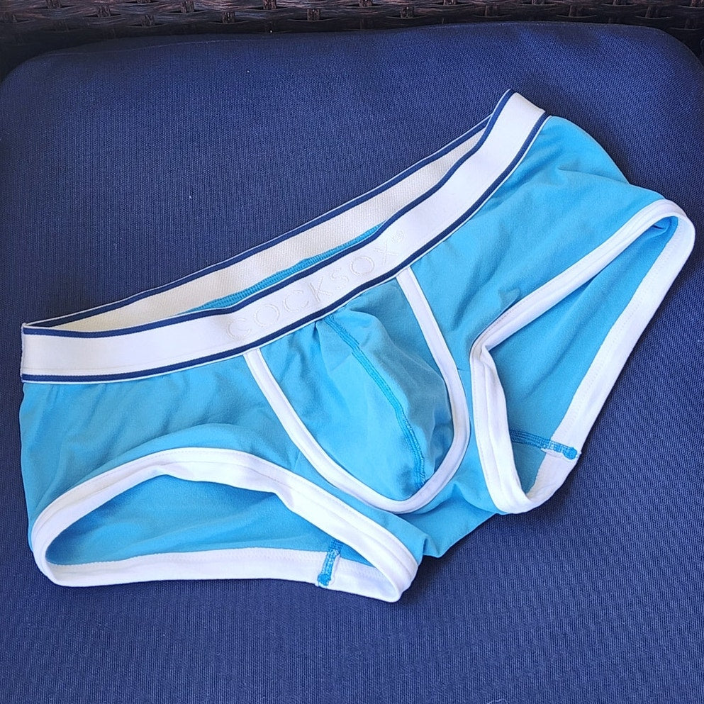 Baby Blue w/ White Trim Brand: Cocksox Boxer Brief Underwear Small