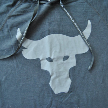 Project Rock's Medium Black/Dark Gray Brahma Bull Short Sleeve Hoodie