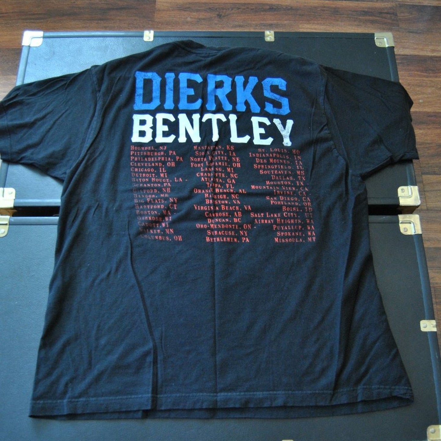 Dierks Bentley American Flag Tour Large Black Short Sleeve Shirt (No Tag)