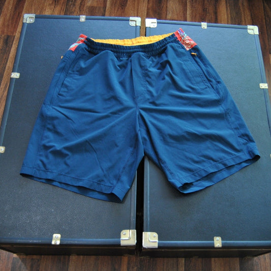 Birddog Boom Large Blue and Orange Tropical Pattern Shorts