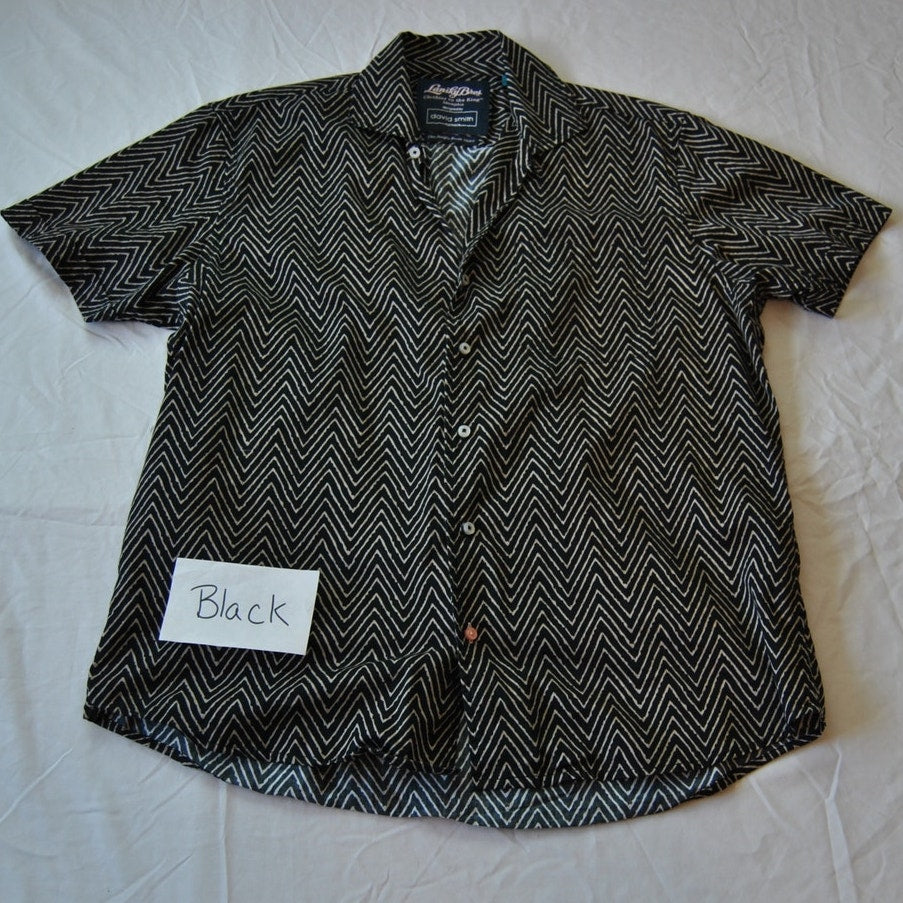 Lansky Bros Shirt Large Black Jungle Room Elvis Presley David Smith