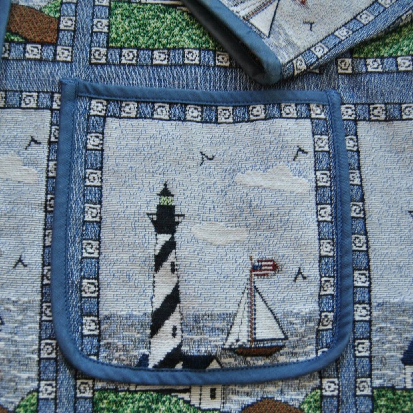 Blair Lighthouse Tapestry X-Large Blue Vintage Blazer