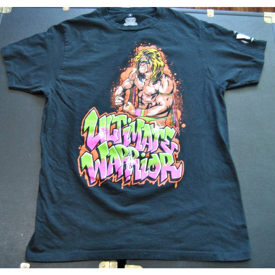 The Ultimate Warrior Graffiti Graphic Medium Black Short Sleeve Shirt