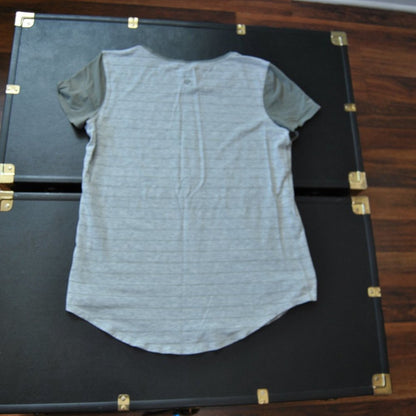 Lululemon Striped Gray Short Sleeve Shirt 6