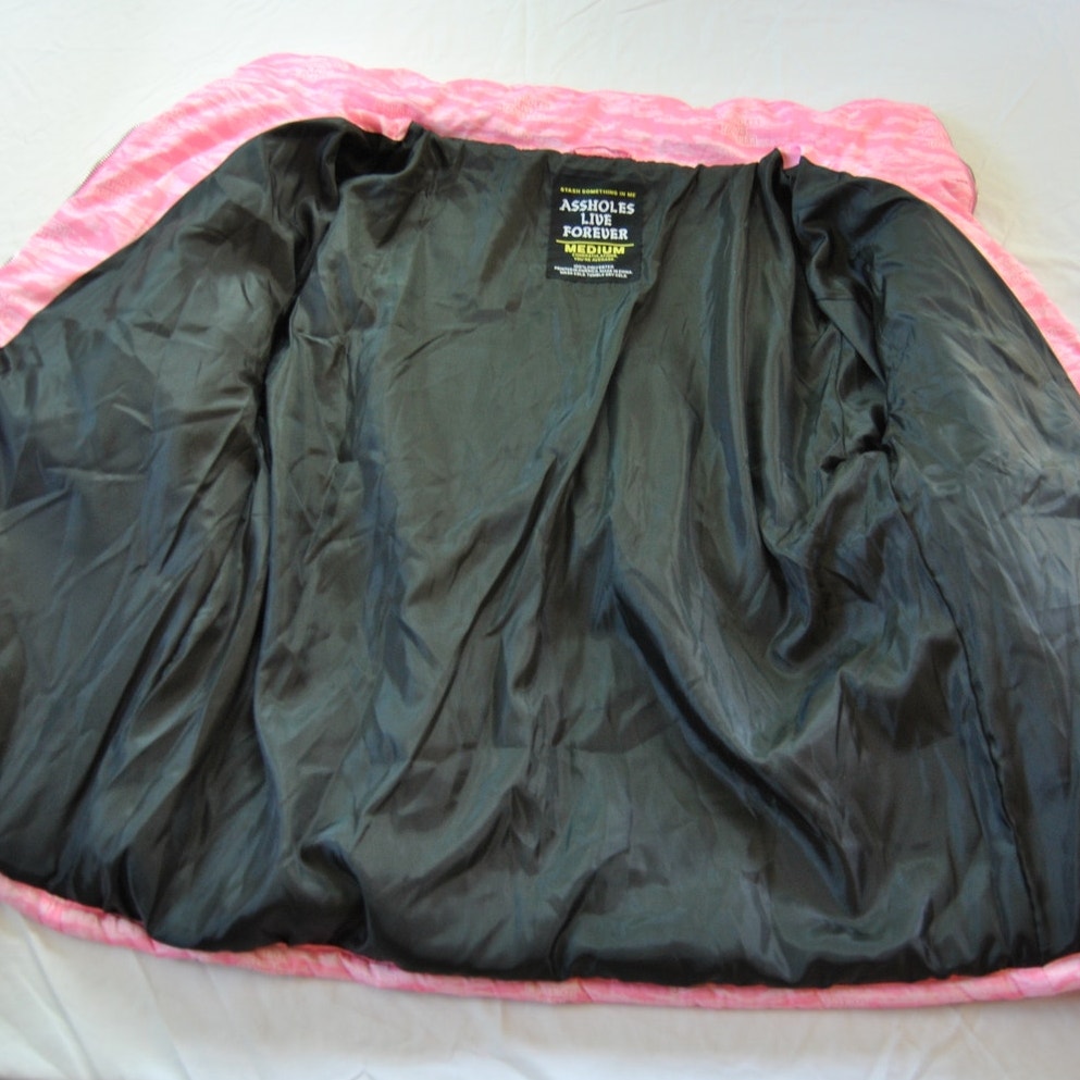 A**holes Live Forever Pink Medium Winter Full Zip Up Jacket