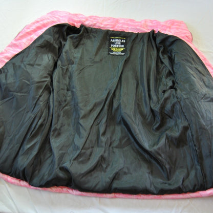 A**holes Live Forever Pink Medium Winter Full Zip Up Jacket