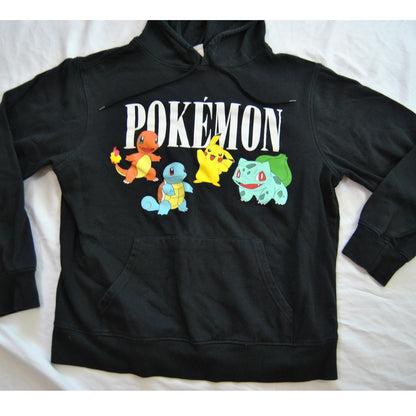 Pokemon Starter Pokemon Large Black Hoodie w/ Front Pocket