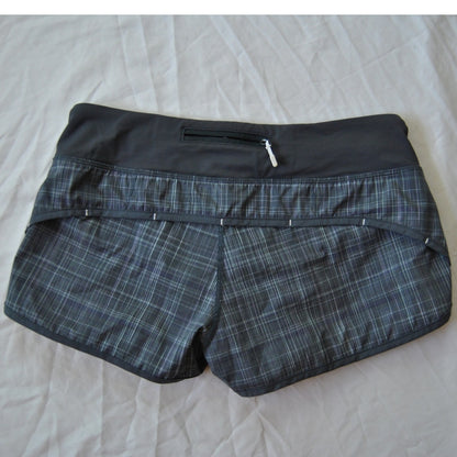 Lululemon Run Speed Short Coal Pig Pink Shale Stripe Size 6