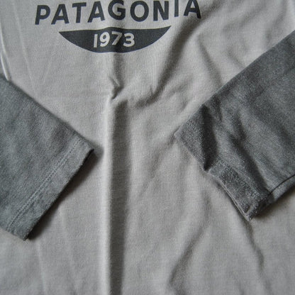 Patagonia Mountain Logo Small Gray Long Sleeve Shirt 1973 Fitz Roy Scope