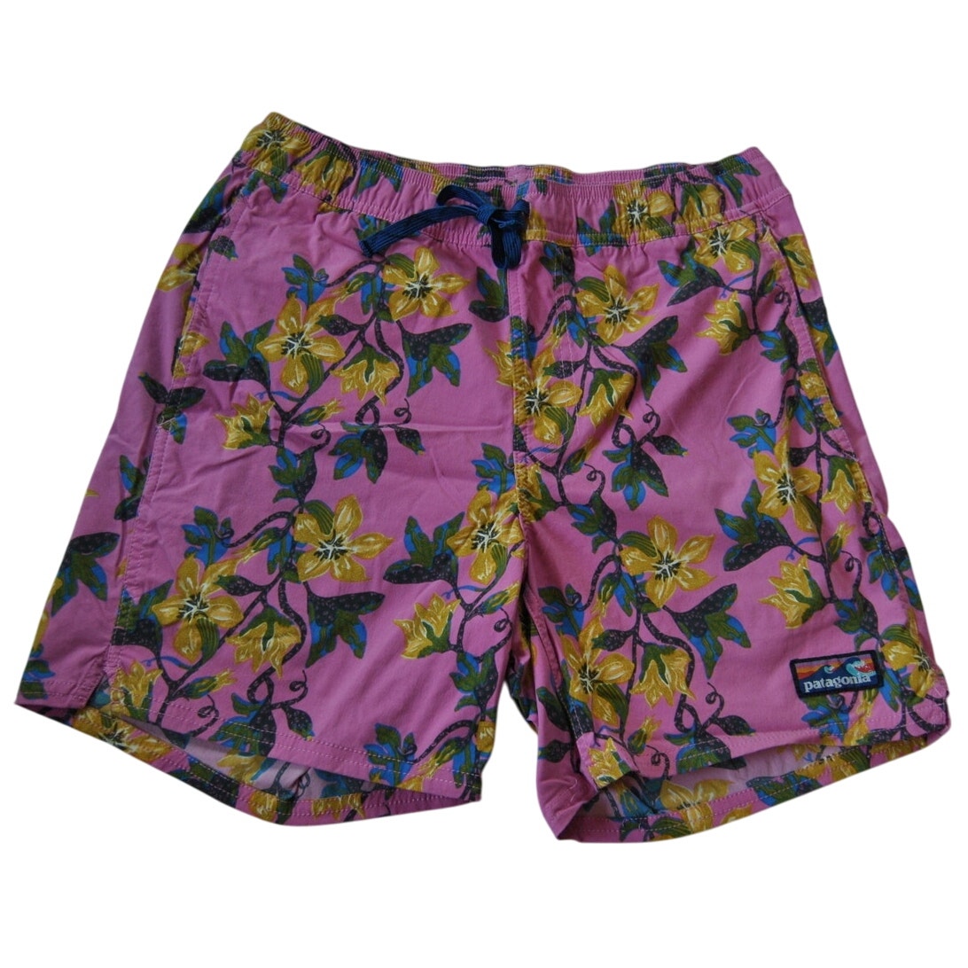 Patagonia Wavefarer Volley Stretch Floral Pink Hybrid Shorts Small