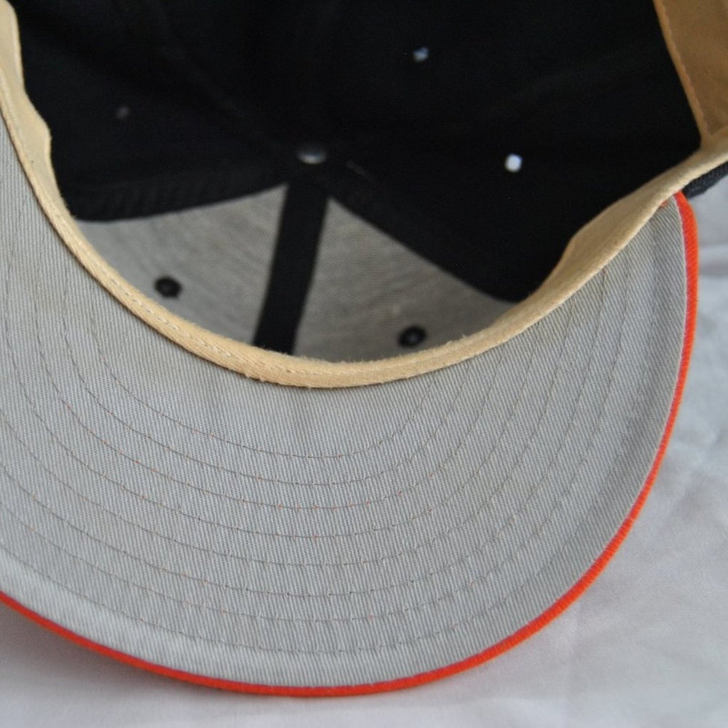 Vintage Detroit Tiger New Era Fitted Hat 7 3/8 Navy/Black & Orange