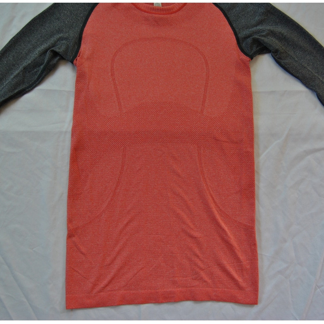 Lululemon Swiftly Tech Pink w/ Gray Size 4 Sleeves Long-Sleeve