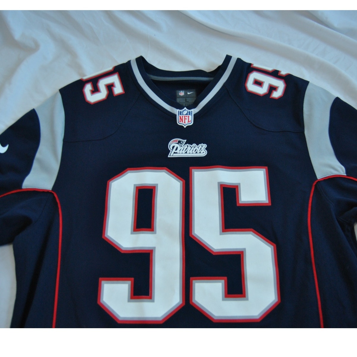 Chandler Jones #95 New England Patriots NFL Nike Game Day Jersey Large