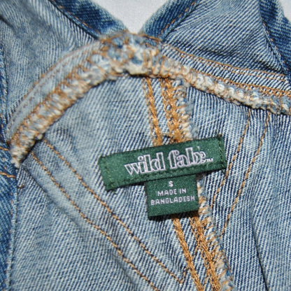 Wild Fable Dark Blue Denim Jean Overalls Shorts Small