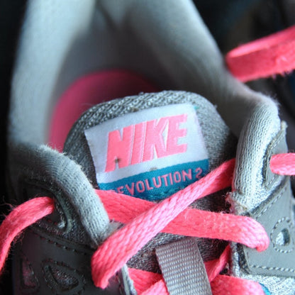 Nike Revolution 2 Running Shoes Size: 7 Women's Gray and Blue with Pink Laces