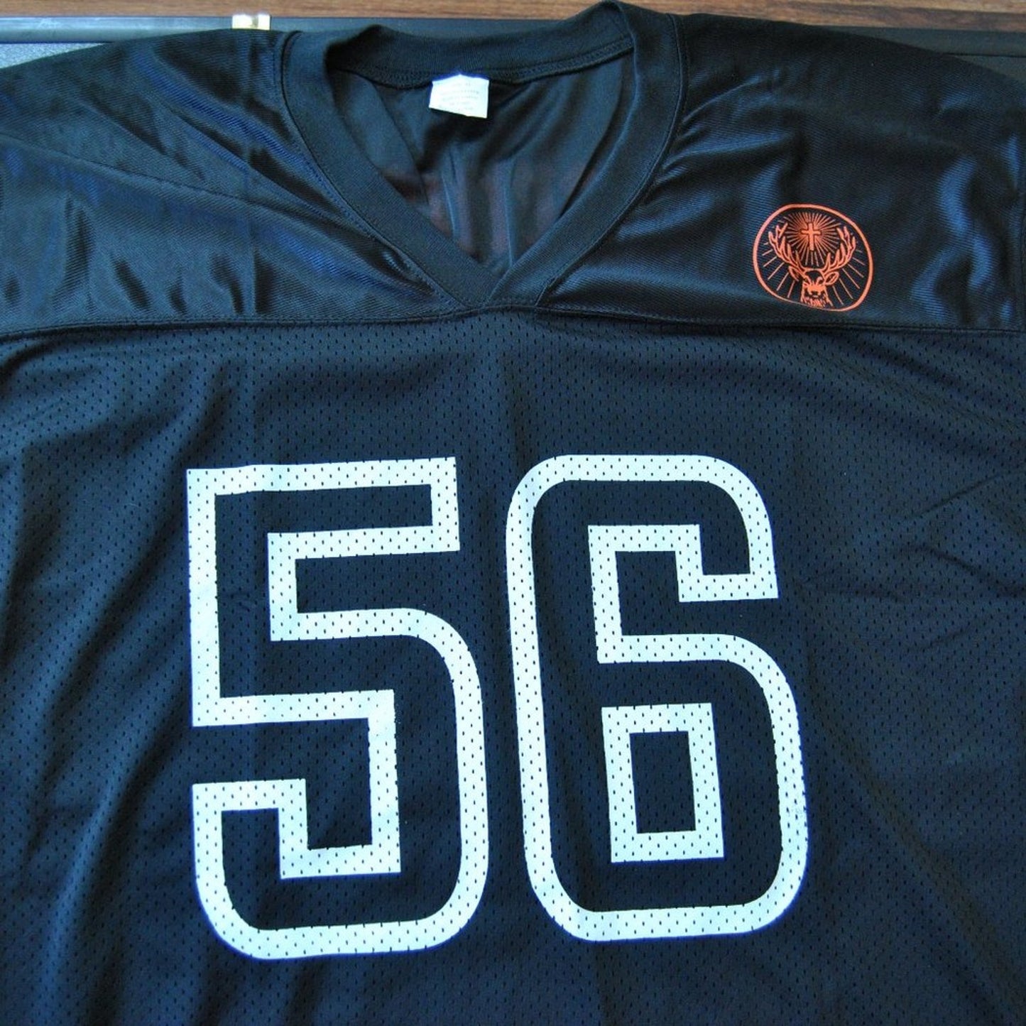Jägermeister X-Large Black and Orange #56 Football Jersey