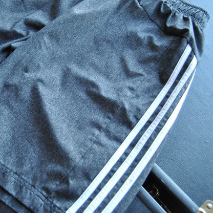 Adidas Small Gray w/ White Stripes Basketball Shorts