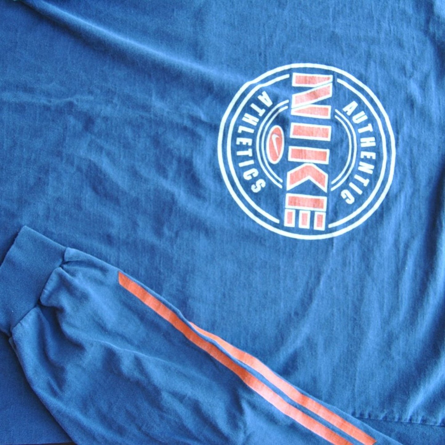 Nike X-Large Blue & Orange Vintage Long Sleeve Shirt