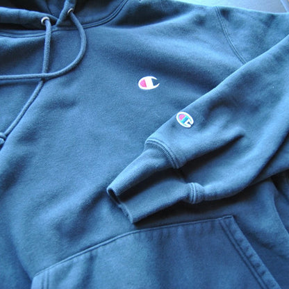 Champion Reverse Weave Large Black Vintage Hoodie