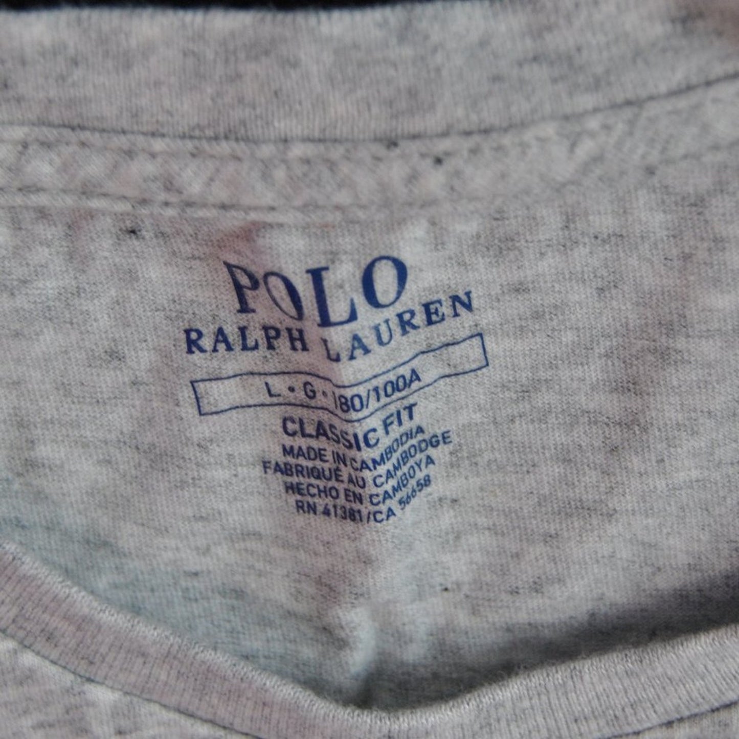 Ralph Lauren Large Gray with Blue Logo  Long Sleeve Shirt