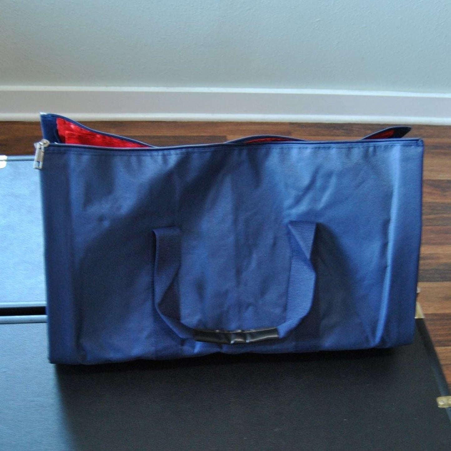 First Class Travel Duffle Bag Blue and Red