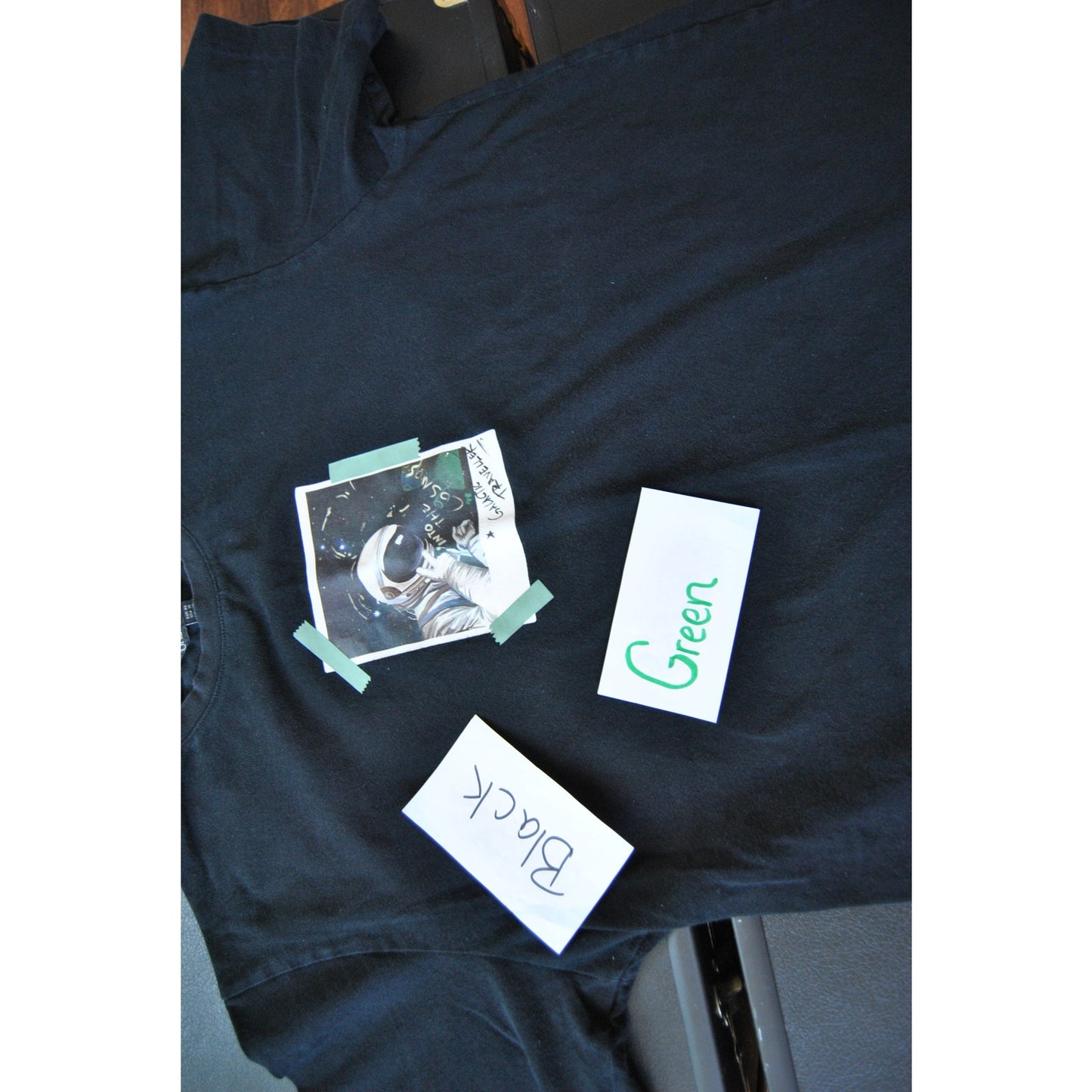 Urban Revivo Black Astronaut Polaroid Short Sleeve Shirt