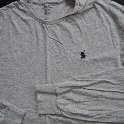Ralph Lauren Large Gray with Blue Logo  Long Sleeve Shirt
