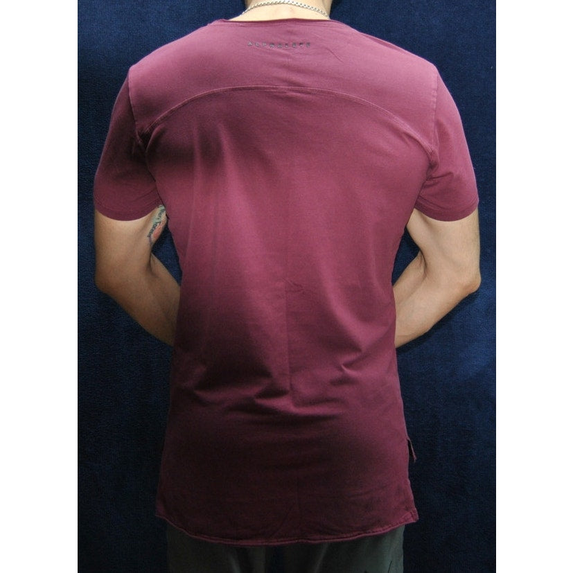 Alphalete Large Maroon/Burgundy Short Front/Long Back Short Sleeve Shirt