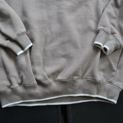 Tan Embroidered Nature Scene Large Crewneck Sweater