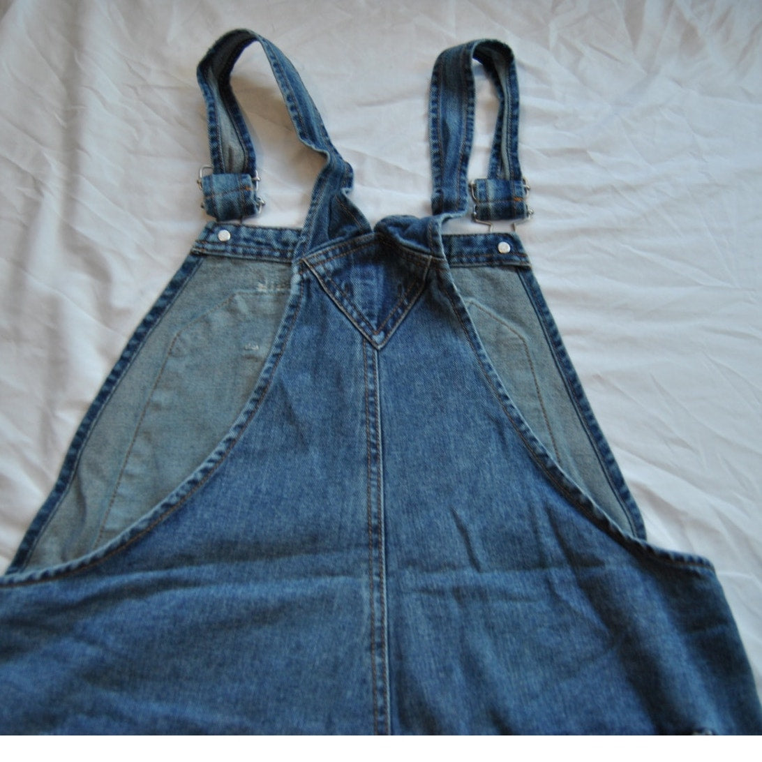 Wild Fable Blue Denim Jean Overalls Shorts Large