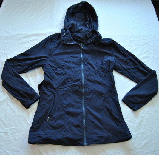 Lululemon Windbreaker with Hideaway Hoodie Size 10 Dark Blue