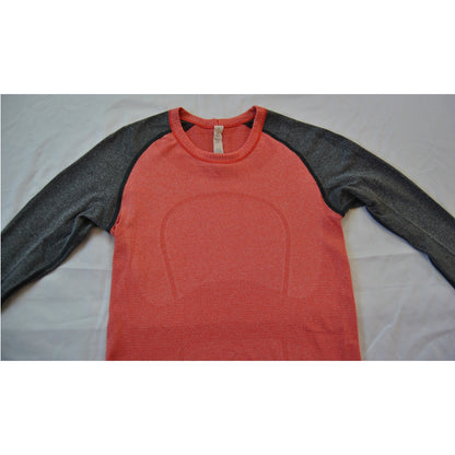 Lululemon Swiftly Tech Pink w/ Gray Size 4 Sleeves Long-Sleeve