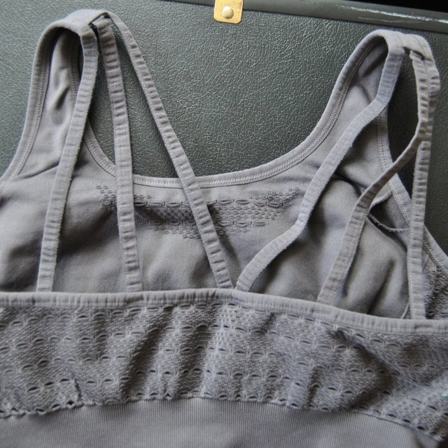 Gymshark Gray Sports Bra w/ White Logo