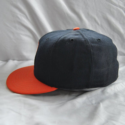 Vintage Detroit Tiger New Era Fitted Hat 7 3/8 Navy/Black & Orange