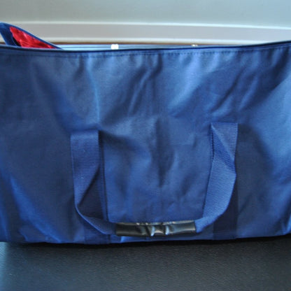 First Class Travel Duffle Bag Blue and Red